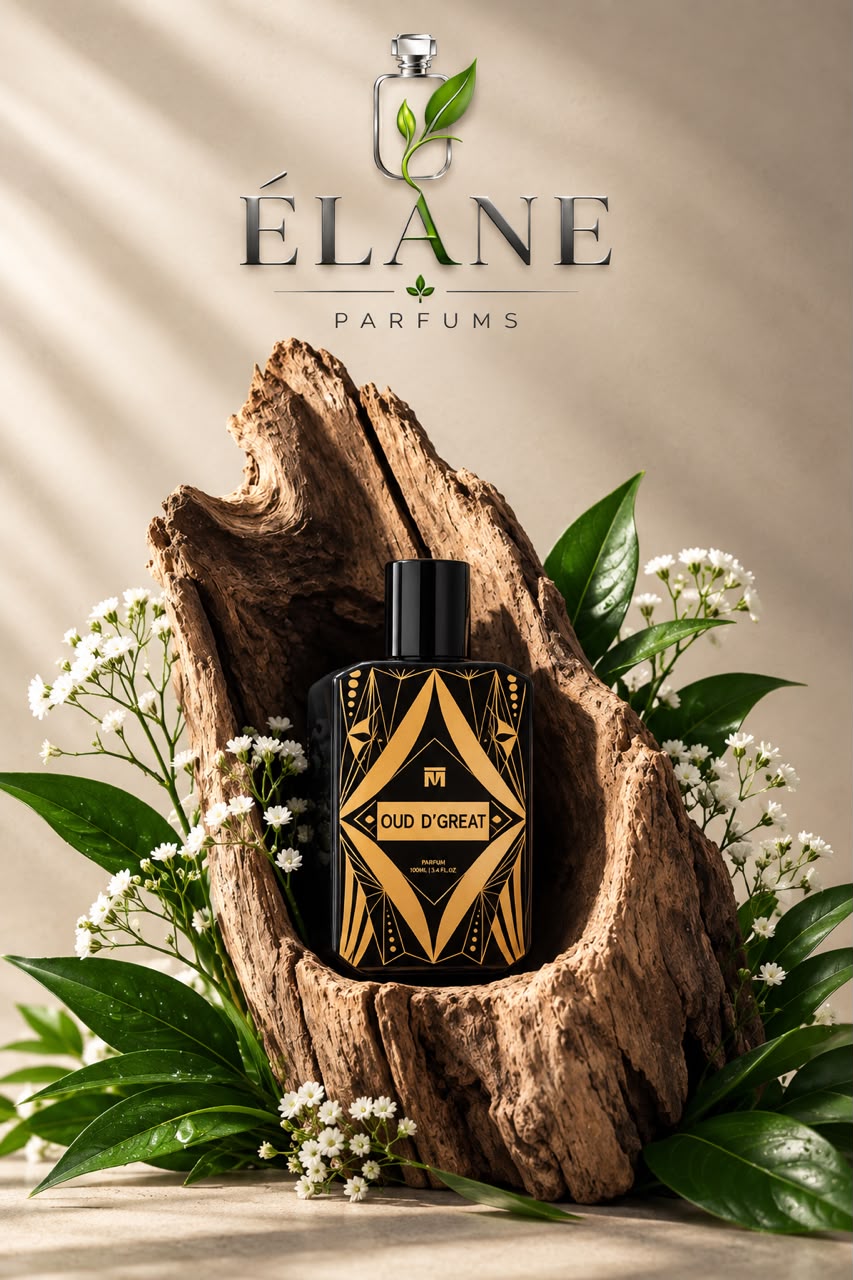Oud D'Great fragrance bottle by Élane Parfums
