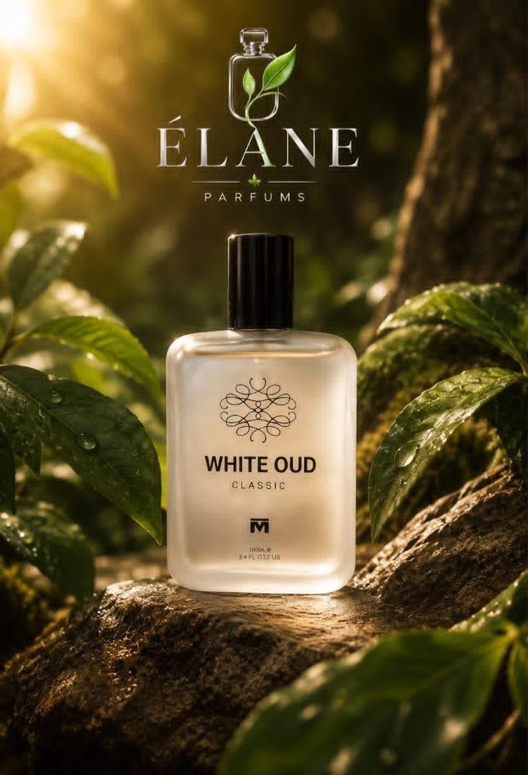 White Oud fragrance bottle by Élane Parfums